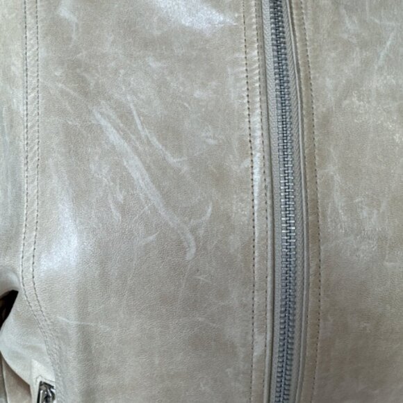 Schott NYC Vintage Women's Leather Jacket Cream Size Medium - Picture 6 of 11